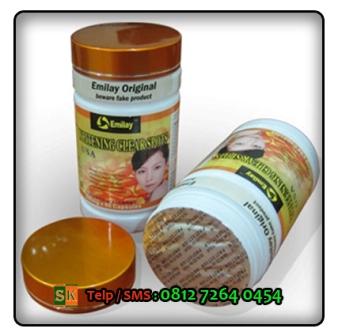 Jual Suplemen Pemutih Kulit Tubuh Terbaik Emilay Whitening Softgel USA Asli Original